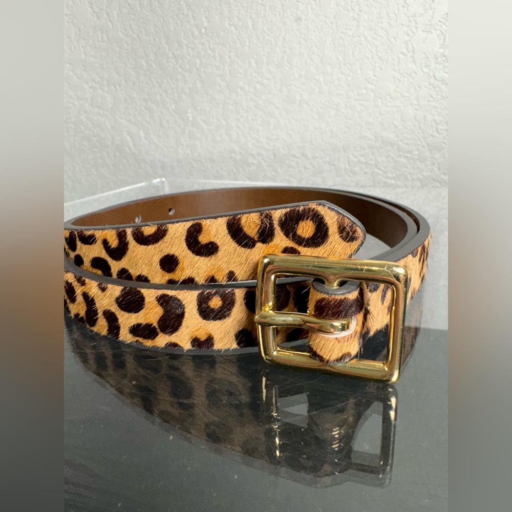 Leopard Printed Leather Belt